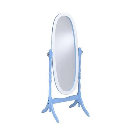 ORE FURNITURE Ore Furniture N4001-BLU-WH 59.25 in. Blue & White Oval Cheval Standing Mirror N4001-BLU/WH